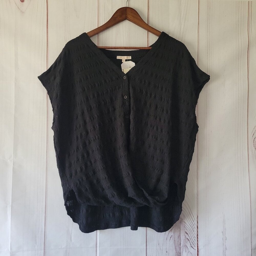 Skies Are Blue Paisley & Park, Women’s L Black Sleeveless Top, Textured Knit